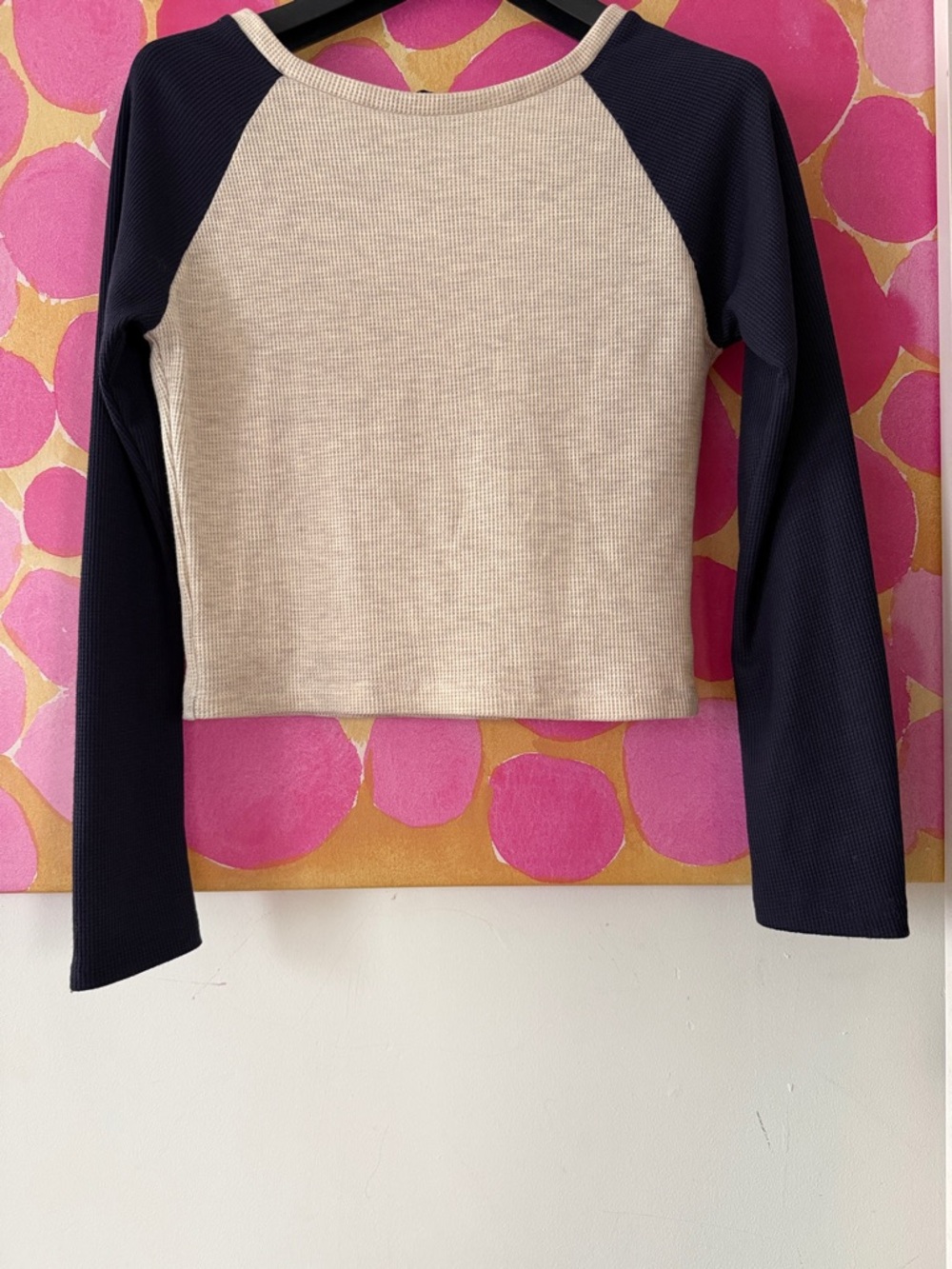 💙Love Ady Long Sleeve Top Casual Cream & Navy